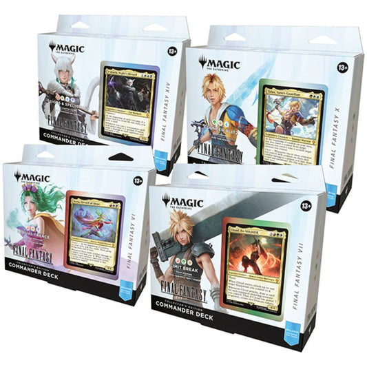 Hot Sale-Magic the Gathering -Universes Beyond Final Fantasy Commander Deck Collector Edition Display (4 Decks)